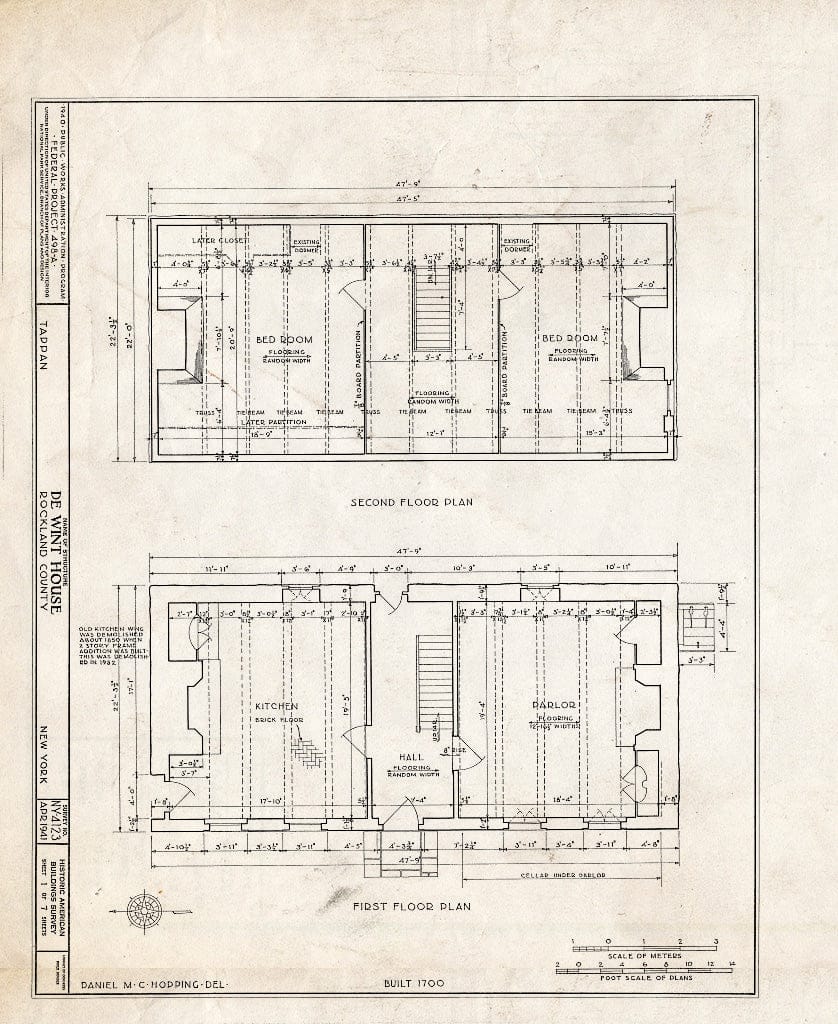 Blueprint HABS NY,44-TAP,2- (Sheet 1 of 7) - DE Windt House, Livingston Avenue & Oak Tree Road, Tappan, Rockland County, NY
