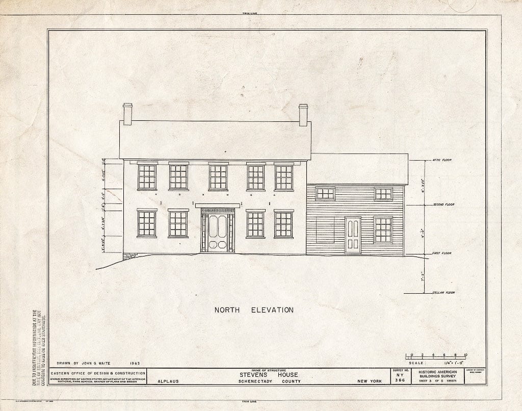 Blueprint HABS NY,47-ALP,1- (Sheet 3 of 5) - Stevens House, Alplaus Road, Alplaus, Schenectady County, NY