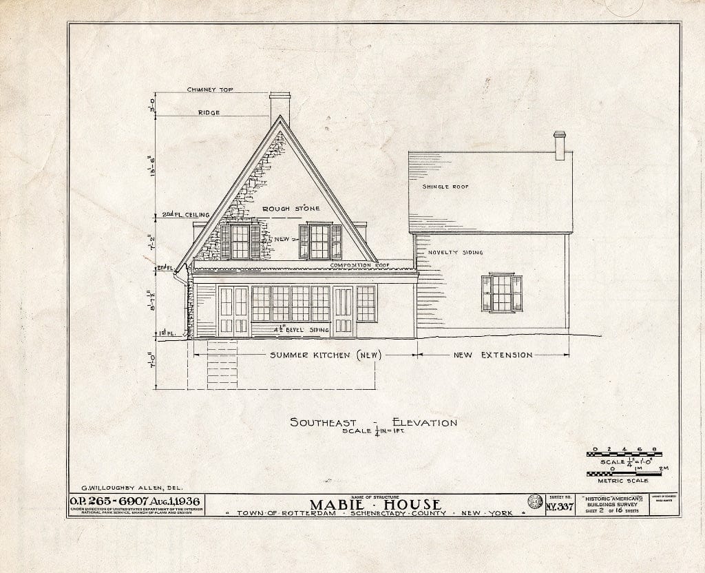 Blueprint HABS NY,47-ROTJ,1- (Sheet 2 of 16) - Jan Mabie House, River Road (State Route 55), Rotterdam Junction, Schenectady County, NY