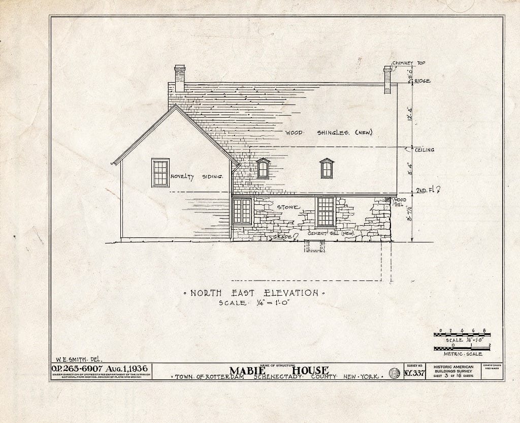 Blueprint HABS NY,47-ROTJ,1- (Sheet 3 of 16) - Jan Mabie House, River Road (State Route 55), Rotterdam Junction, Schenectady County, NY