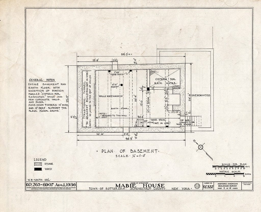 Blueprint HABS NY,47-ROTJ,1- (Sheet 5 of 16) - Jan Mabie House, River Road (State Route 55), Rotterdam Junction, Schenectady County, NY