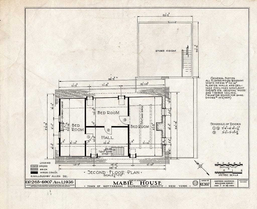 Blueprint HABS NY,47-ROTJ,1- (Sheet 7 of 16) - Jan Mabie House, River Road (State Route 55), Rotterdam Junction, Schenectady County, NY