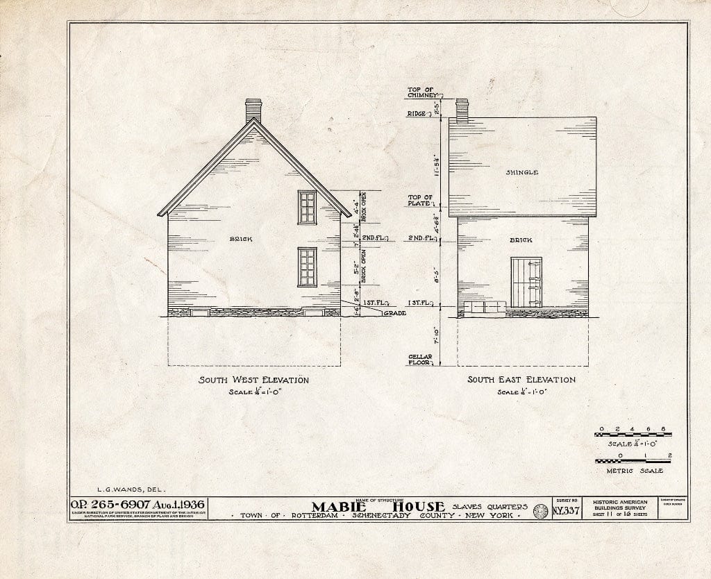 Blueprint HABS NY,47-ROTJ,1- (Sheet 11 of 16) - Jan Mabie House, River Road (State Route 55), Rotterdam Junction, Schenectady County, NY