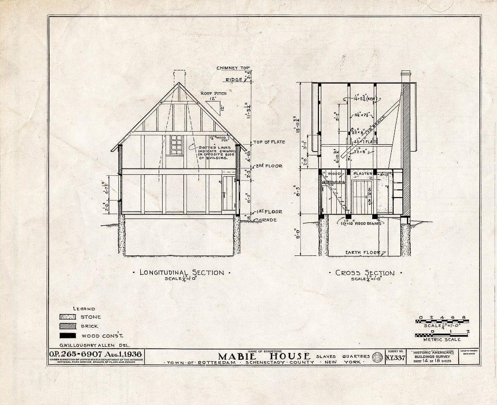 Blueprint HABS NY,47-ROTJ,1- (Sheet 14 of 16) - Jan Mabie House, River Road (State Route 55), Rotterdam Junction, Schenectady County, NY
