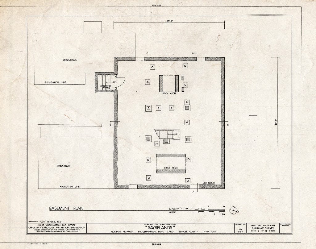 Blueprint HABS NY,52-BRIG,3- (Sheet 2 of 11) - Sayrelands, Montauk Highway, Bridgehampton, Suffolk County, NY