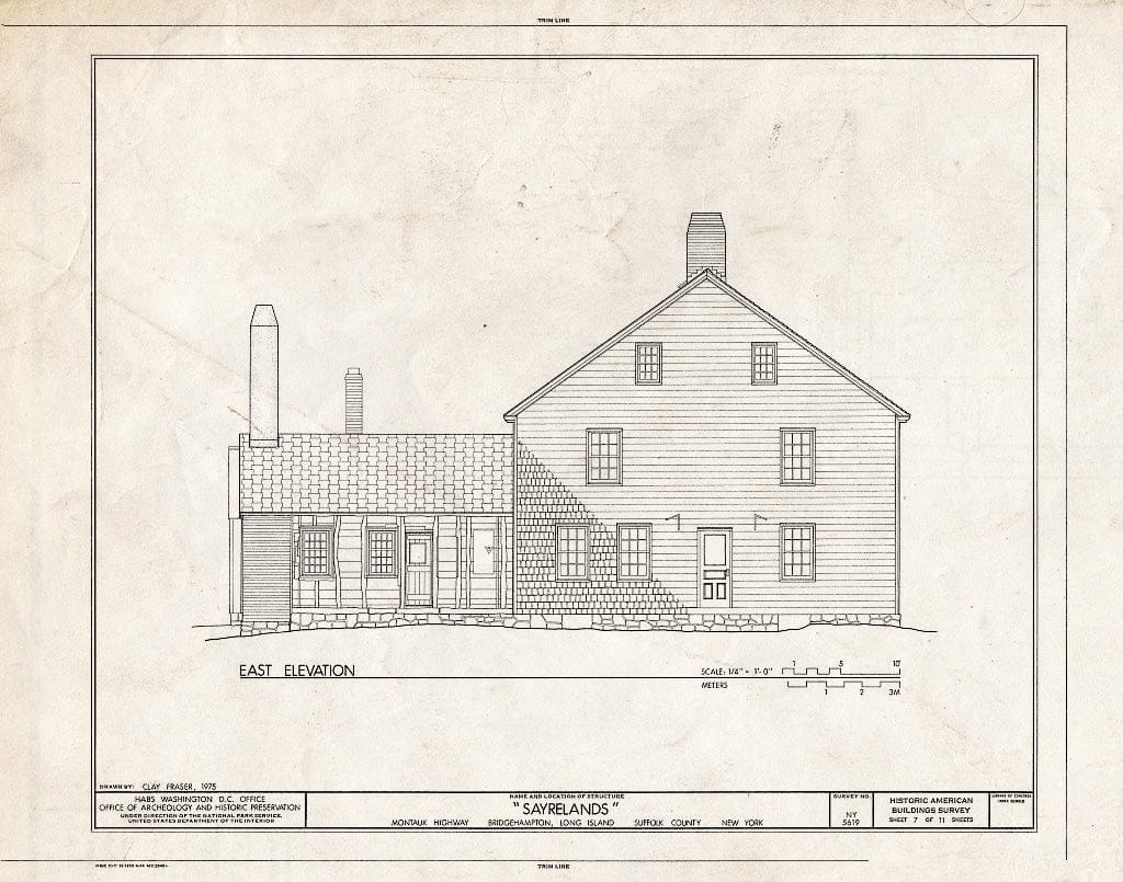 Blueprint HABS NY,52-BRIG,3- (Sheet 7 of 11) - Sayrelands, Montauk Highway, Bridgehampton, Suffolk County, NY