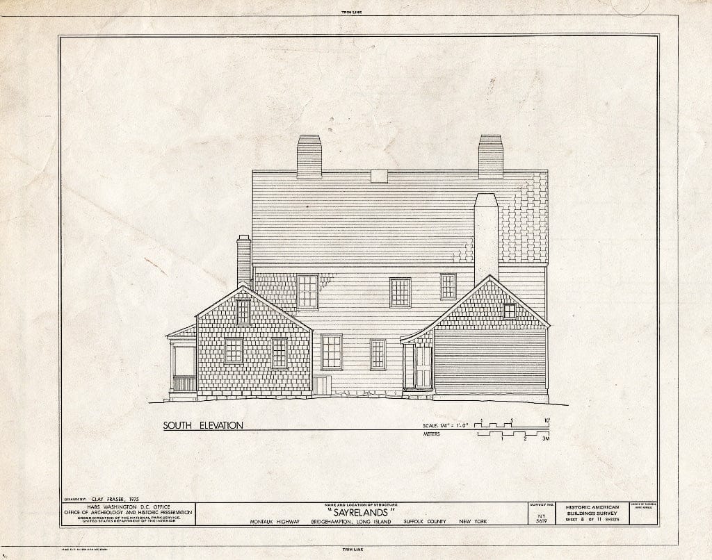 Blueprint HABS NY,52-BRIG,3- (Sheet 8 of 11) - Sayrelands, Montauk Highway, Bridgehampton, Suffolk County, NY