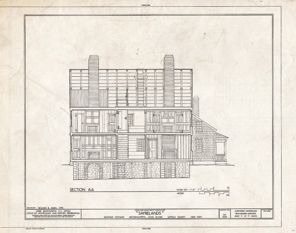 Blueprint HABS NY,52-BRIG,3- (Sheet 9 of 11) - Sayrelands, Montauk Highway, Bridgehampton, Suffolk County, NY